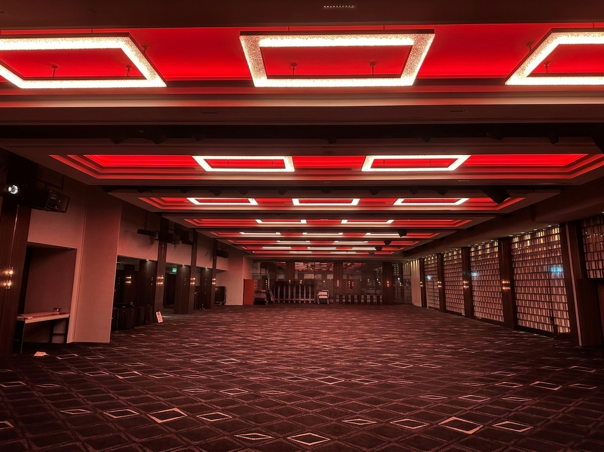 sheraton hotel ballroom red light Finished luxury hospitality space delivered under strict live-environment operational constraints